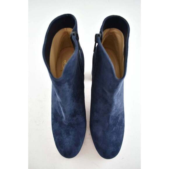 Christian Louboutin Castarika 85 Nocturne Blue Suede Ankle Block Heel Boot 35.5 - Picture 7 of 9